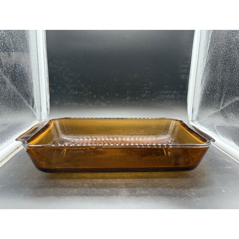 Anchor Hocking Fire-King Amber Glass Rectangular Baking Dish Roaster 1.5 Quart